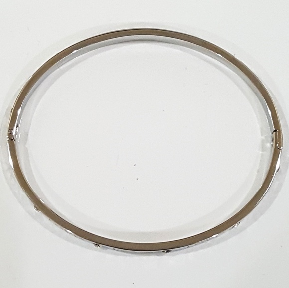 Silver Tone Love Bangle Bracelet - Picture 5 of 8